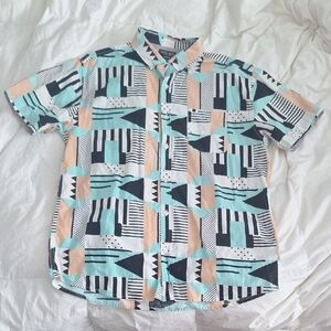 Geometric Patterned Men's Shirt - Multicolor